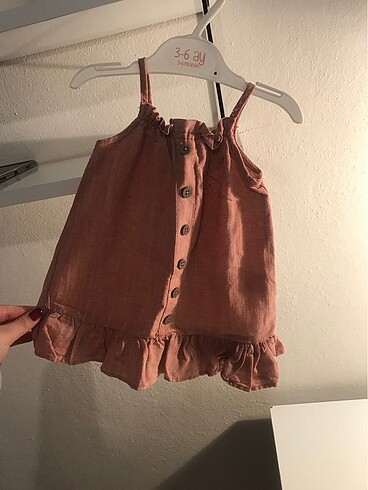 Diğer Kız bebek düğme detaylı elbisesi