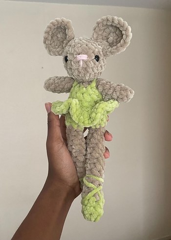 Pastel Gri Peluş Fare Oyuncak
