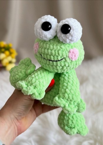 Renkli Yeşil Peluş Kurbağa Oyuncak