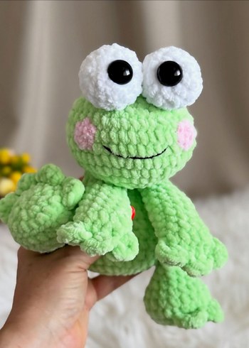  Beden Renkli Yeşil Peluş Kurbağa Oyuncak