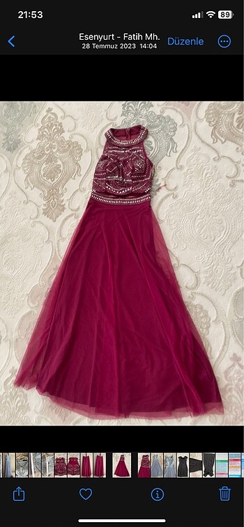 Bordo abiye