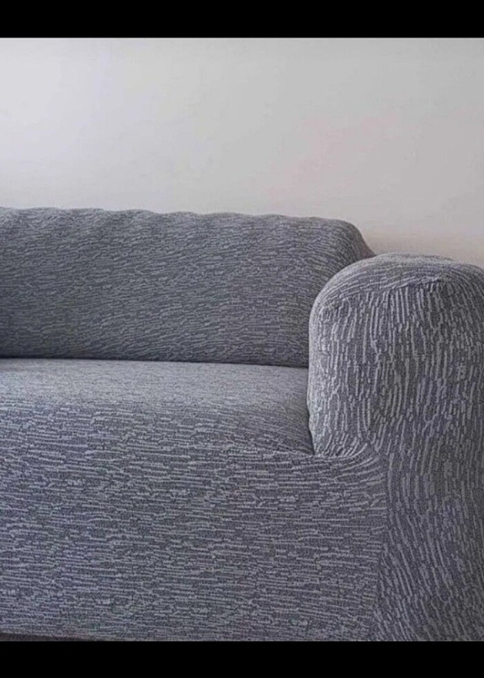 Jakarlı Koltuk Örtüsü Gri - Görsel 3