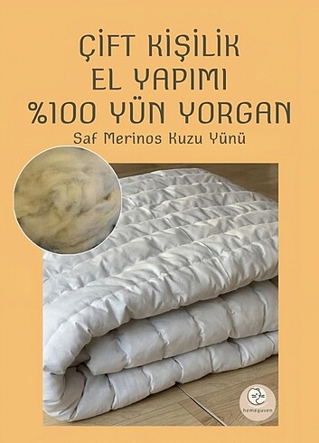 Çift Kişilik Saf Merinos Kuzu Yün Yorgan