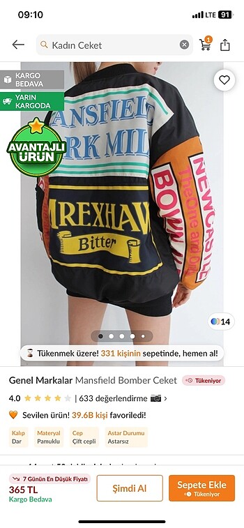 Diğer Bomber ceket