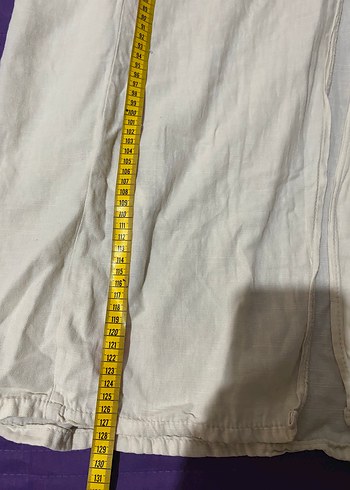 Beyaz Bağcıklı Uzun Kadın elbise  keten - Görsel 6