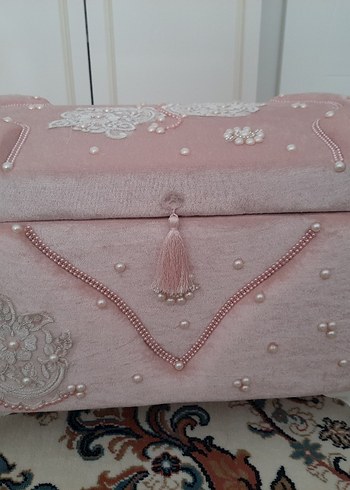 Pembe Nakışlı Sandık/Bohça-Nişan-Düğün Sandığı