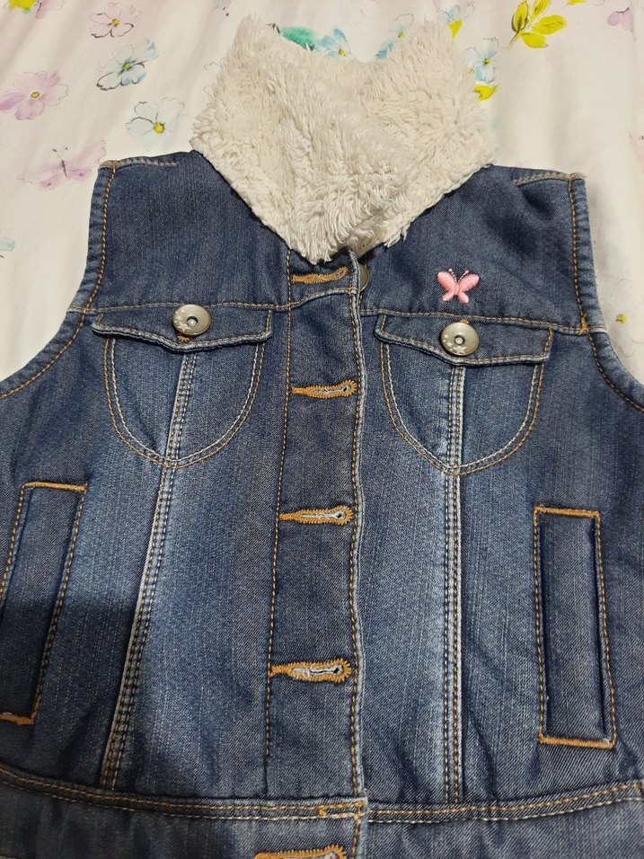 Kız Çocuk Mavi Denim Yelek - Görsel 2