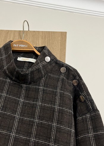 Düğmeli Kahverengi Kışlık Tunik - Görsel 4