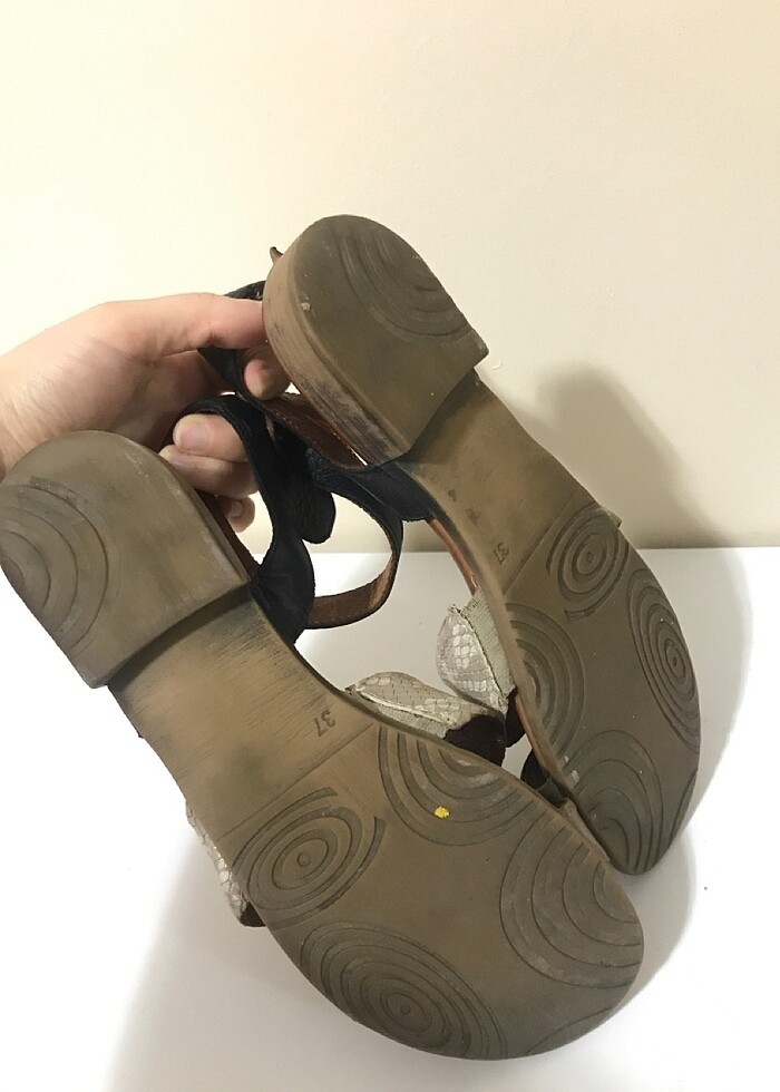 Hakiki deri sandalet - Görsel 3