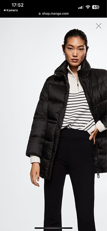 Mango su geçirmez kapitone mont - Görsel 11