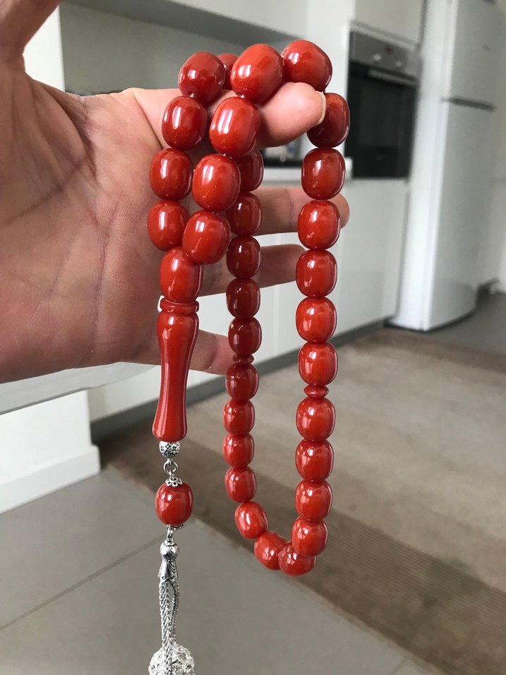 eski sıkma kehribar tesbih - Görsel 2