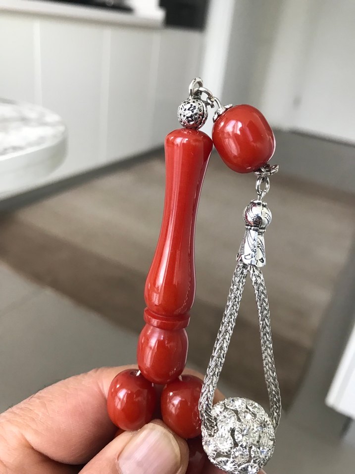 eski sıkma kehribar tesbih - Görsel 3