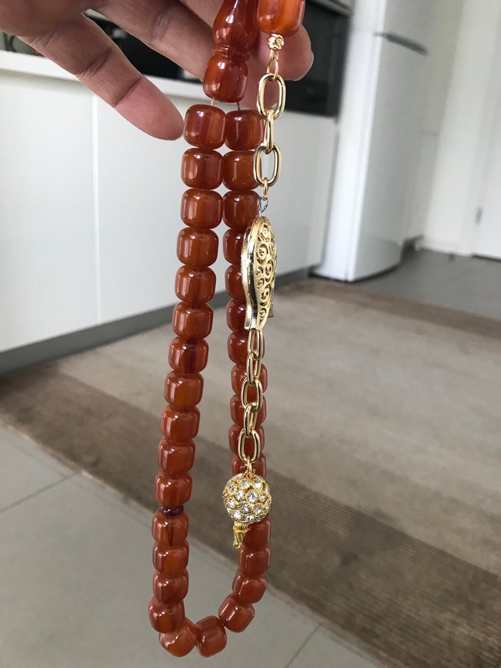 eski sıkma kehribar tesbih - Görsel 4