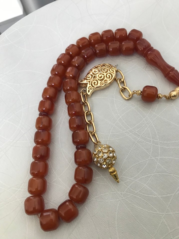 eski sıkma kehribar tesbih - Görsel 2