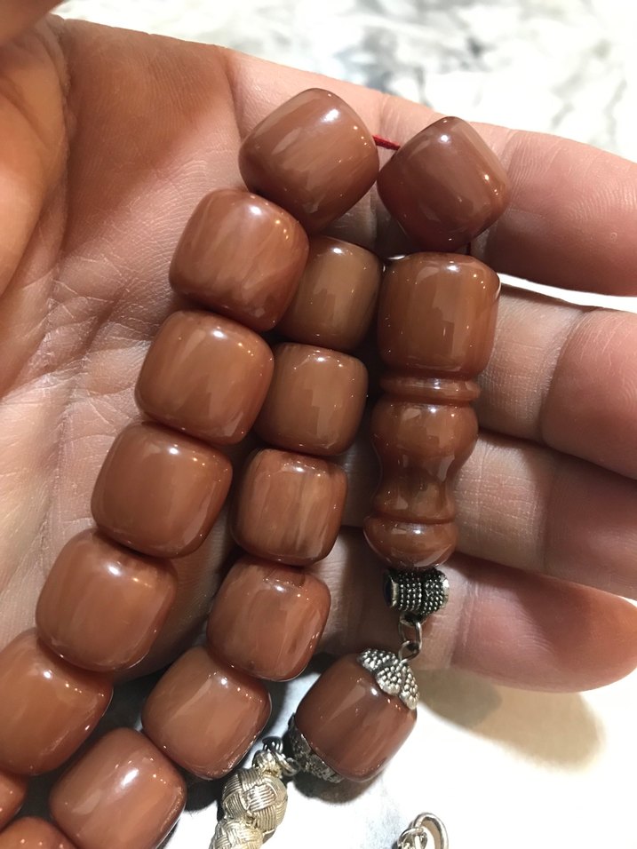 Dev boy eski sıkma kehribar tesbih - Görsel 3