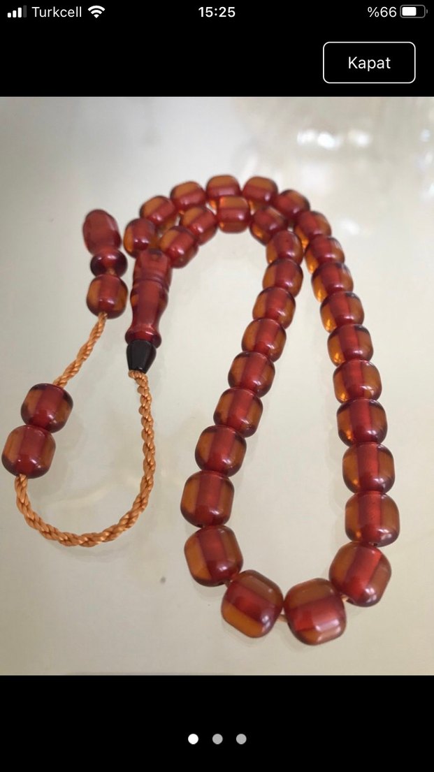 sıkma ateşi kehribar tesbih 7 adet - Görsel 5