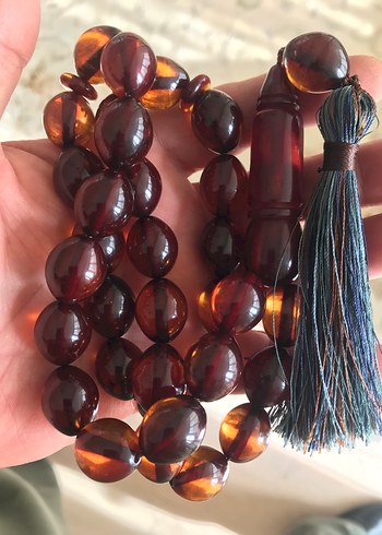 Eski ateşi kehribar tesbih dev boy - Görsel 5