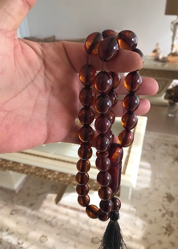 Eski ateşi kehribar tesbih dev boy - Görsel 4