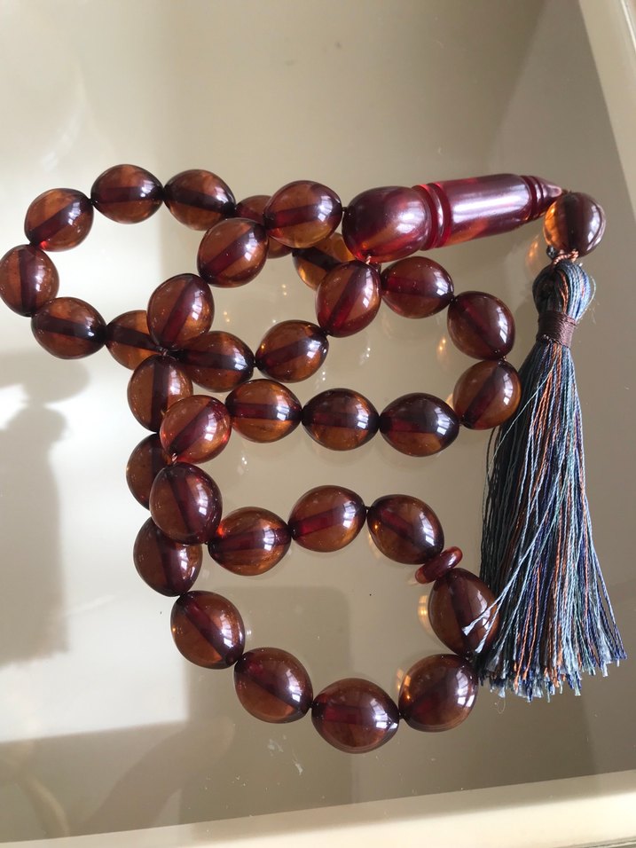 Eski ateşi kehribar tesbih dev boy - Görsel 2