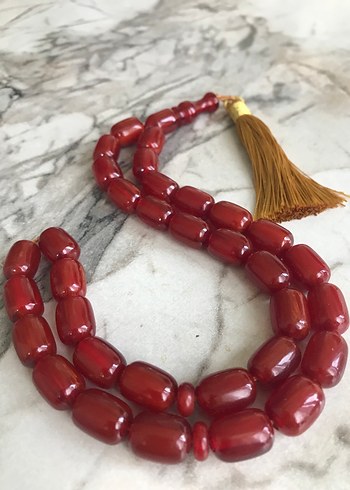 Eski sıkma kehribar tesbih dev boy - Görsel 2