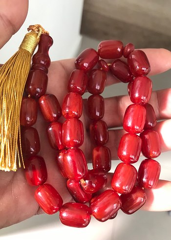 Eski sıkma kehribar tesbih dev boy - Görsel 3