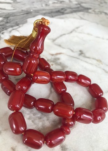 Eski sıkma kehribar tesbih dev boy - Görsel 7