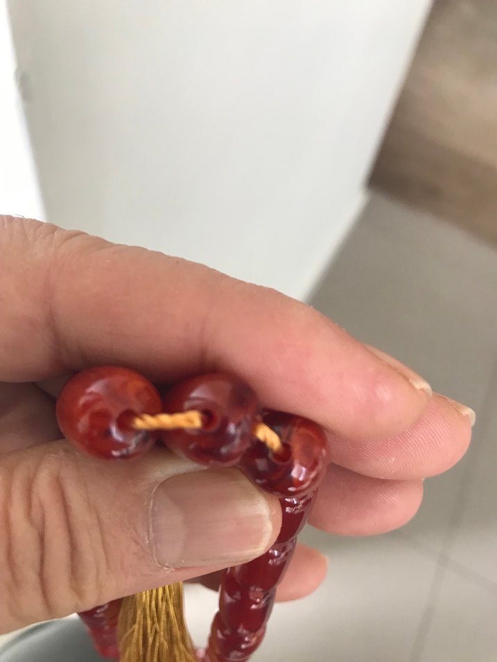 Eski sıkma kehribar tesbih dev boy - Görsel 5