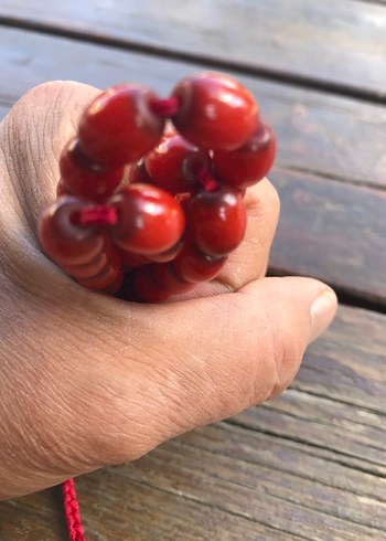 Beden kırmızı Renk 45 habbe mükemmel sıkma kehribar tesbih