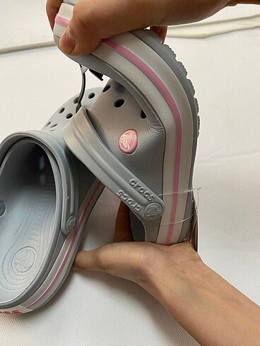 38 Beden gri Renk Gri pembe crocs terlik