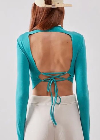 Sırt Dekolteli Uzun Kollu Bluz - Görsel 4