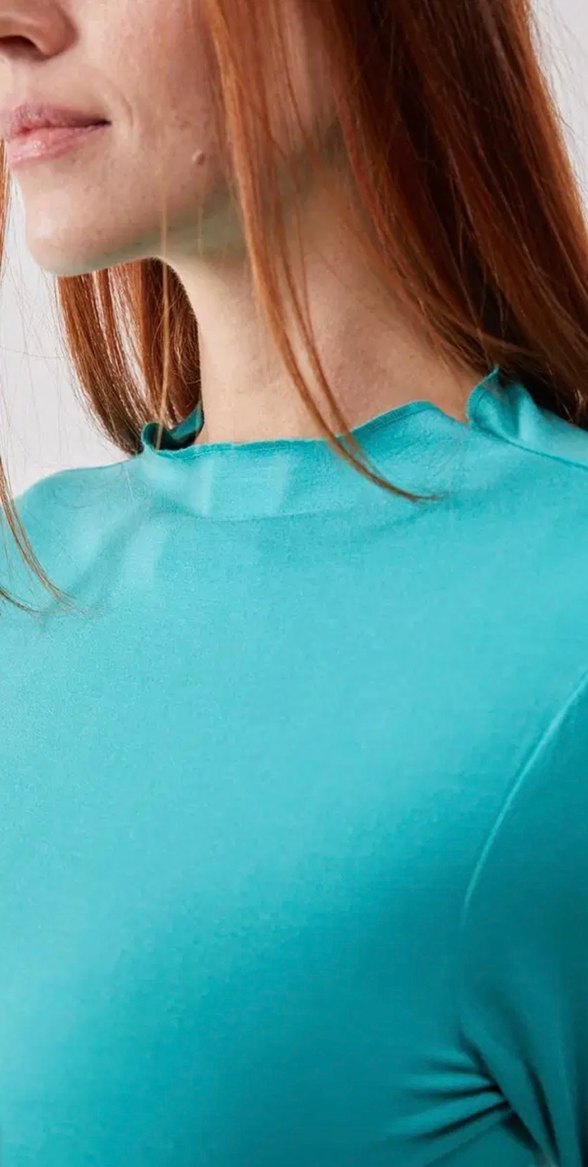 Sırt Dekolteli Uzun Kollu Bluz - Görsel 3