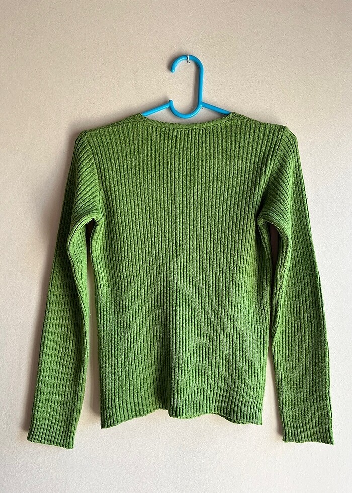 Fitilli Yeşil Kazak - Görsel 2