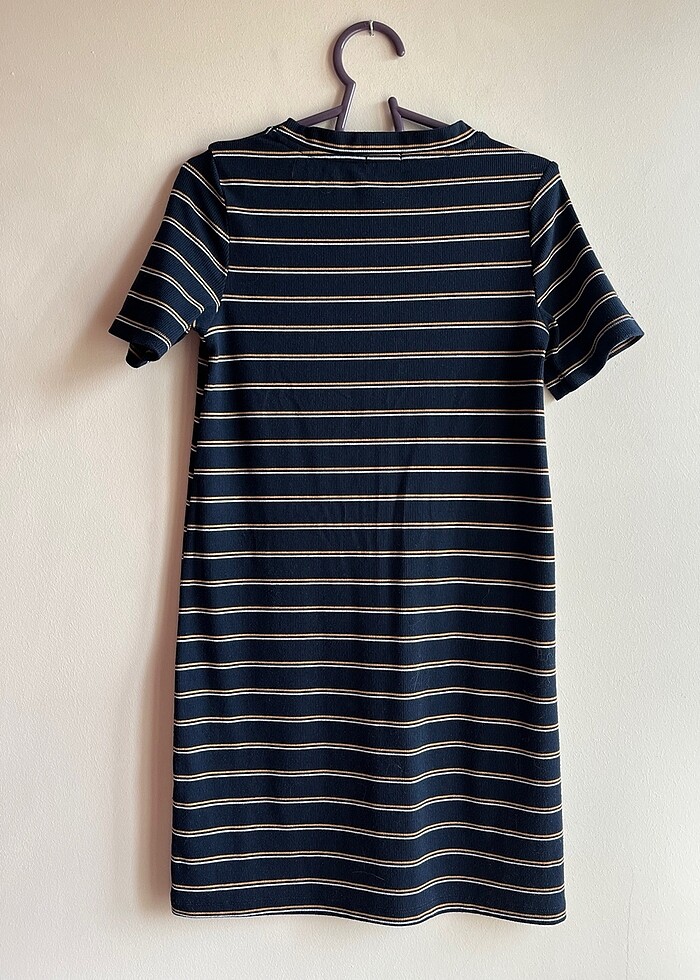 Çizgili Mini Elbise - Görsel 3