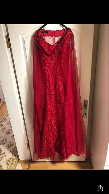 38 Beden kırmızı Renk kına gecesi elbisesi