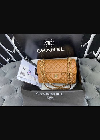 Bej Zincir Detaylı Chanel Kadın Çanta