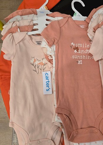 1,5 Yaş Beden Carters Kız Bebek Kısa Kollu Body Seti Zıbın