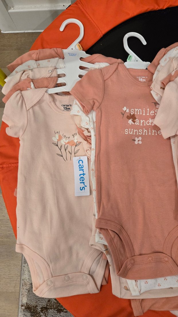 Carters Kız Bebek Kısa Kollu Zıbın Seti - Görsel 4
