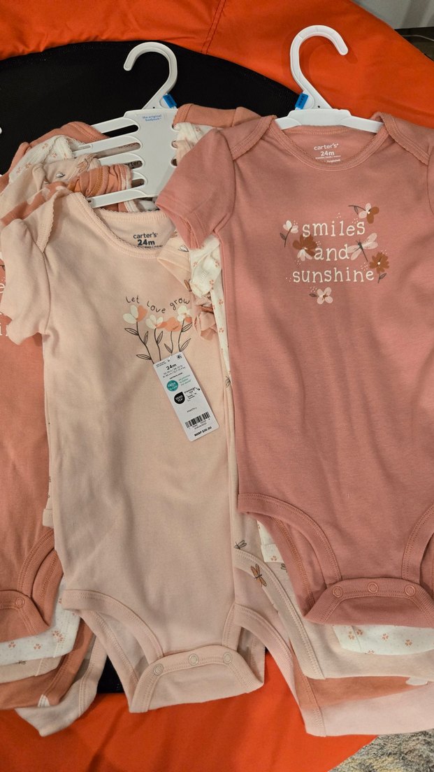 Carters Kız Bebek Kısa Kollu Zıbın Seti - Görsel 5