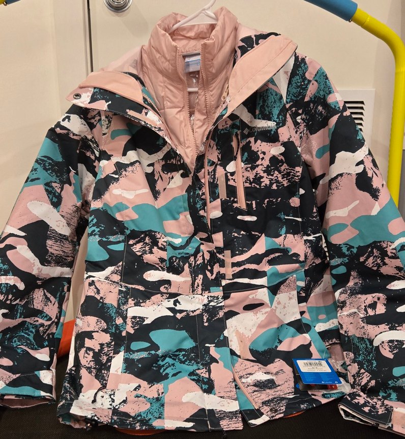 Columbia kadın Kamuflaj Desen çiftli Pembe Mont - Görsel 2