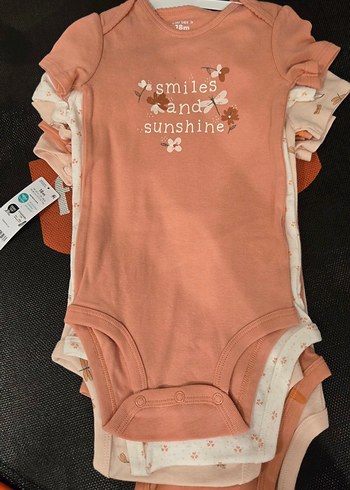 Carters Kız Bebek Kısa Kollu 5 li zıbın - Görsel 5