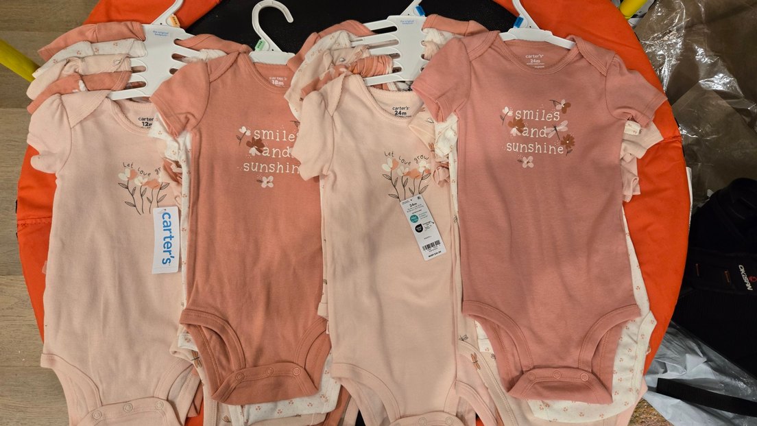 Carters Kız Bebek Kısa Kollu 5 li zıbın - Görsel 3