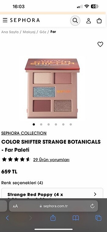  Beden Renk sephora collection far paleti