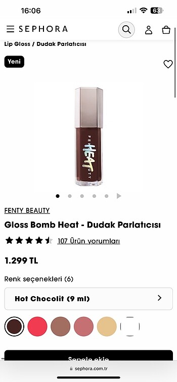  Beden Renk fenty heat gloss