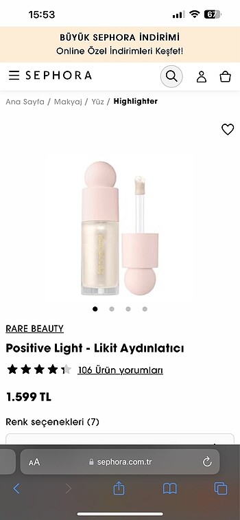  Beden Renk rare beauty highlighter