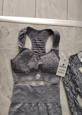 Gri Örme Sporcu Sütyeni Mini Üst - Görsel 7