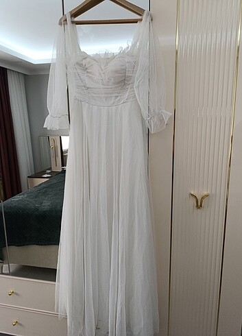 38 Beden beyaz Renk Dış çekim yada nikah elbisesi