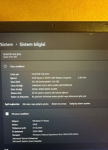 Acer Acer aspire7 16GB 512SSD RTX3050