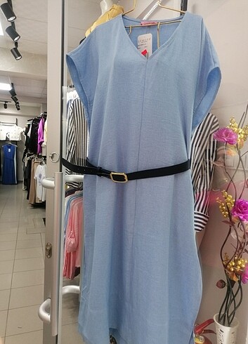 Keten elbise büyük beden  - Görsel 2