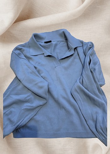 Diğer Crop Kesim Polo Yaka Kazak