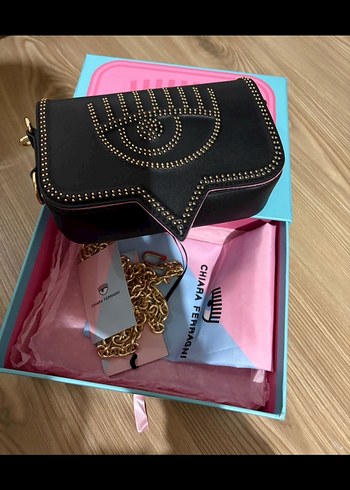 Zincir Detaylı Siyah Deri Kadın Çanta chiara ferragni - Görsel 2